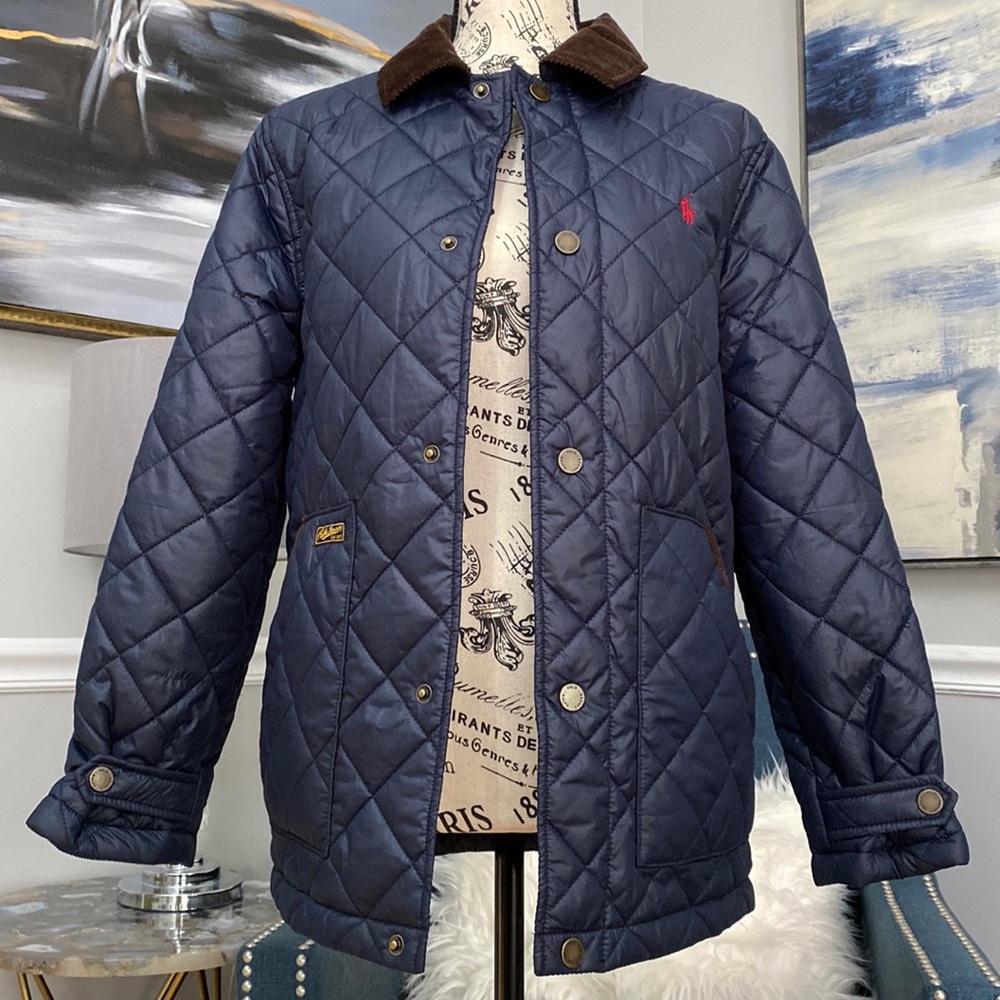 Polo Ralph Lauren Quilted Coat with corduroy trim. Like new condition.